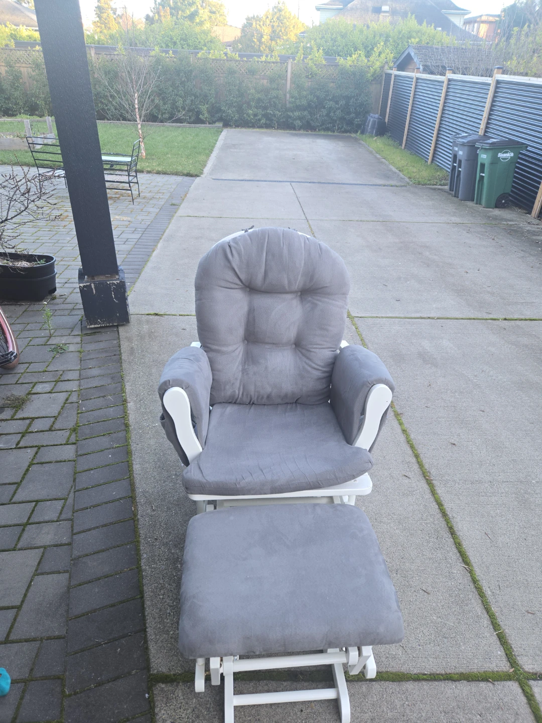 Grey Glider Chair with Ottoman - photo 2