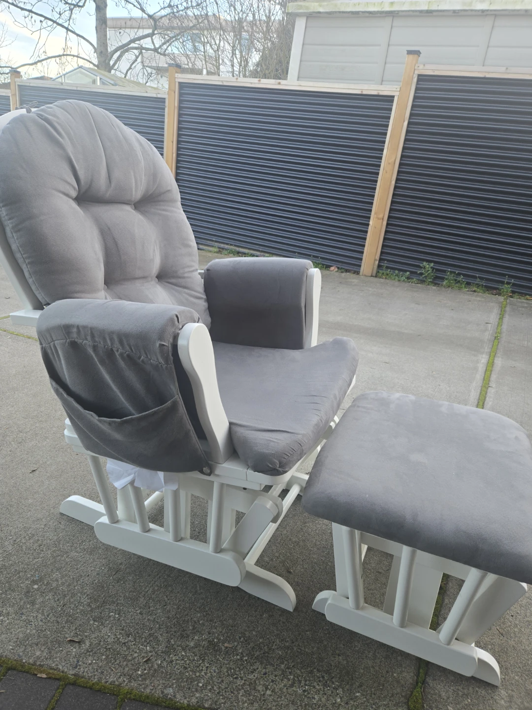 Grey Glider Chair with Ottoman - photo 3