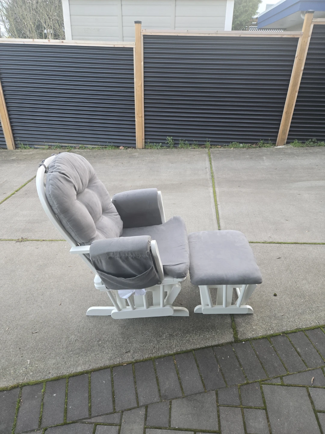 Grey Glider Chair with Ottoman - photo 4