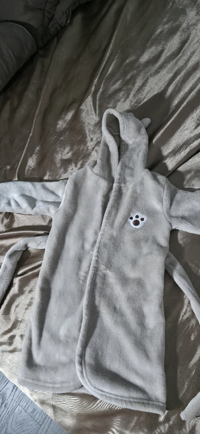 Kid's Fuzzy Animal Robe - Tan - photo 3
