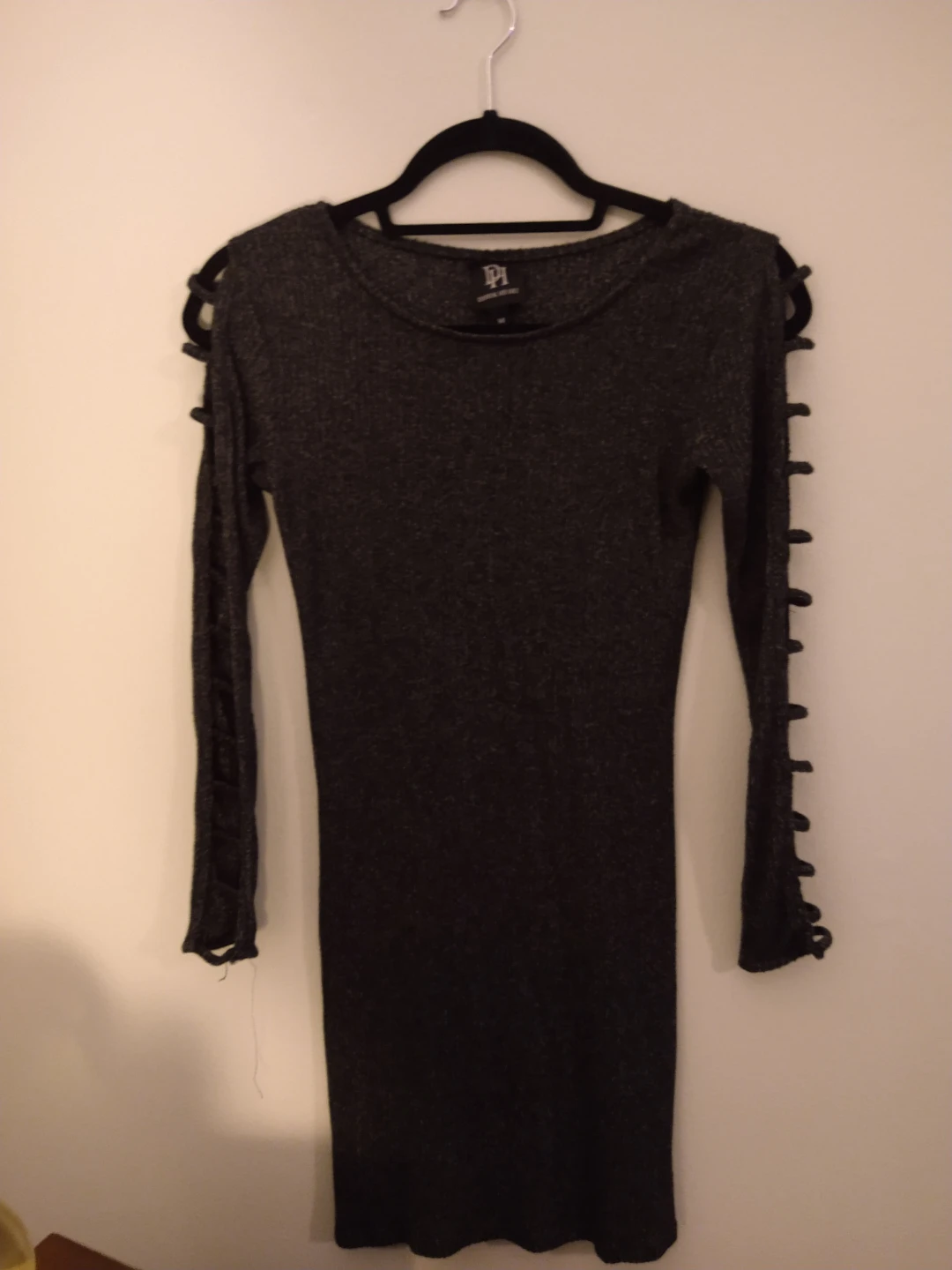 Derek Heart Grey long sleeve bodycon dress cut out sleeves - photo 5