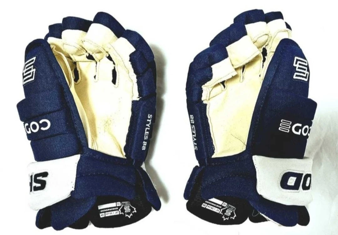 GAME WORN Hockey Gloves TORONTO Maple Leafs William Nylander COA