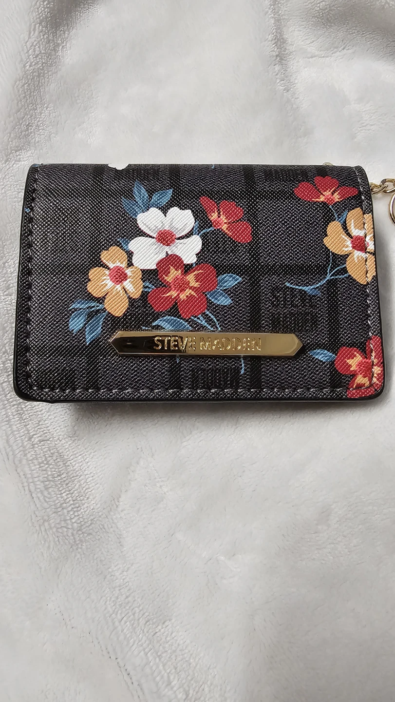 Steve Madden Floral Card Holder with Keychain