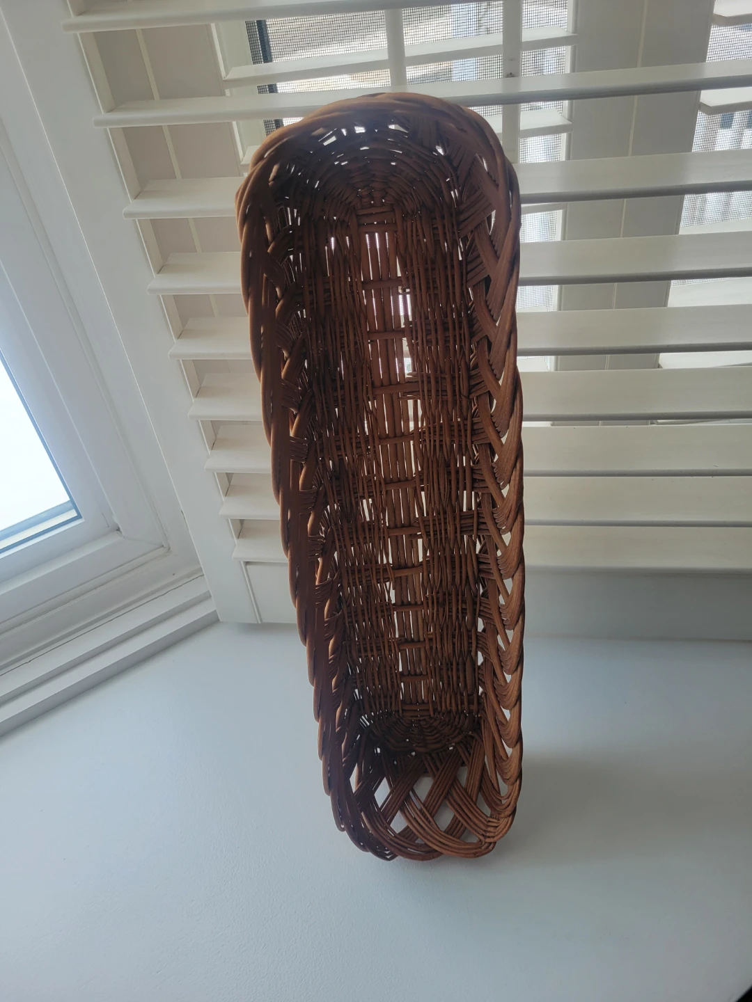 Long Brown Rustic Wicker Basket. Bread or Storage basket - photo 2