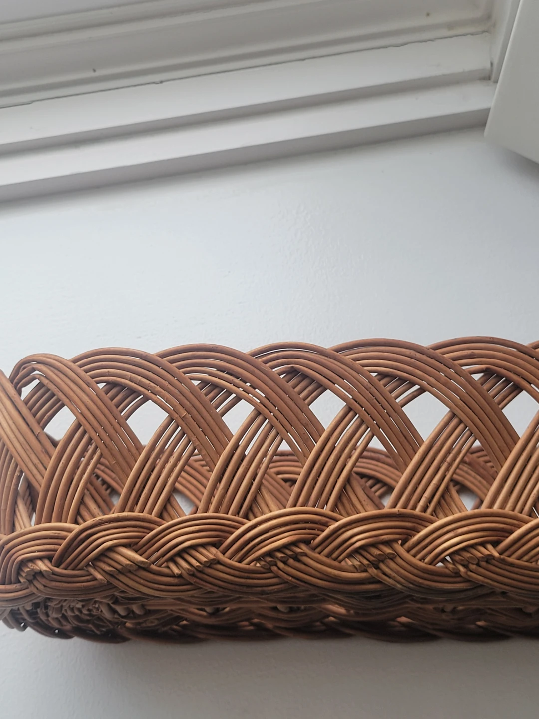 Long Brown Rustic Wicker Basket. Bread or Storage basket - photo 3