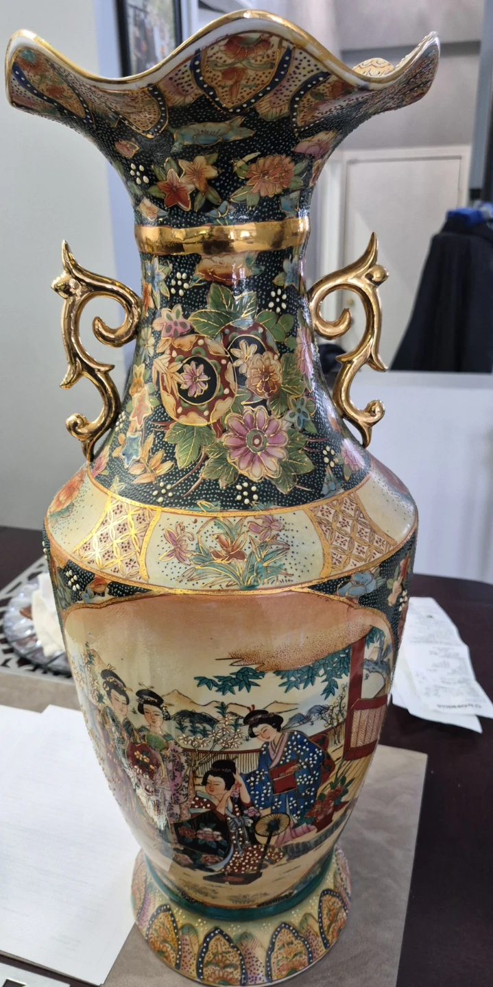 Decorative Ceramic Vase with Gold Accents - photo 2