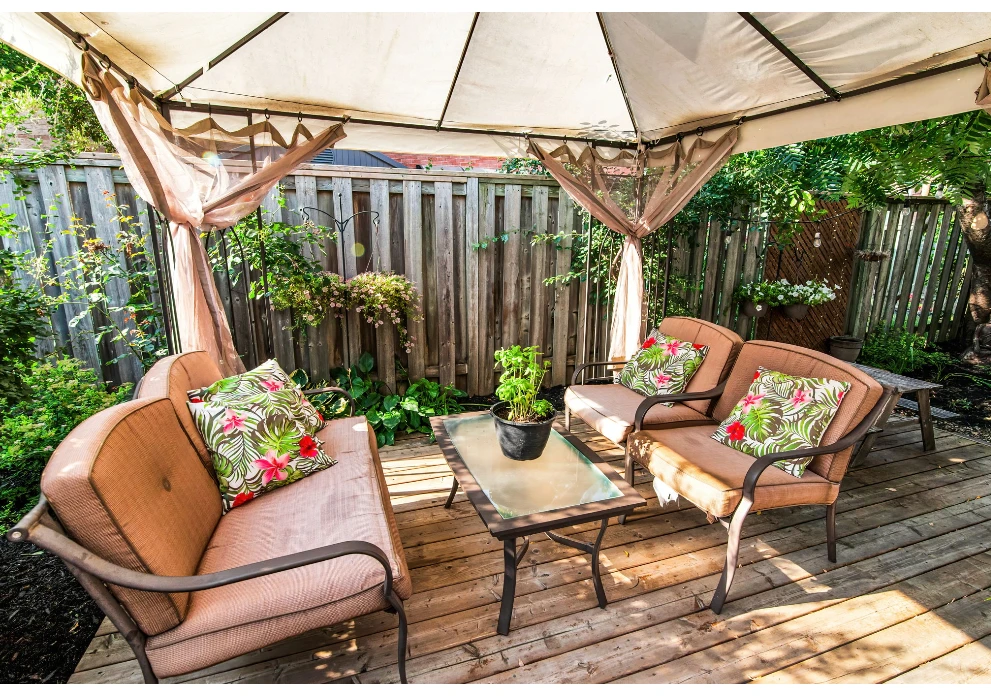 Metal Gazebo Canopy Tent with Curtains 10x10 and FAN - photo 2