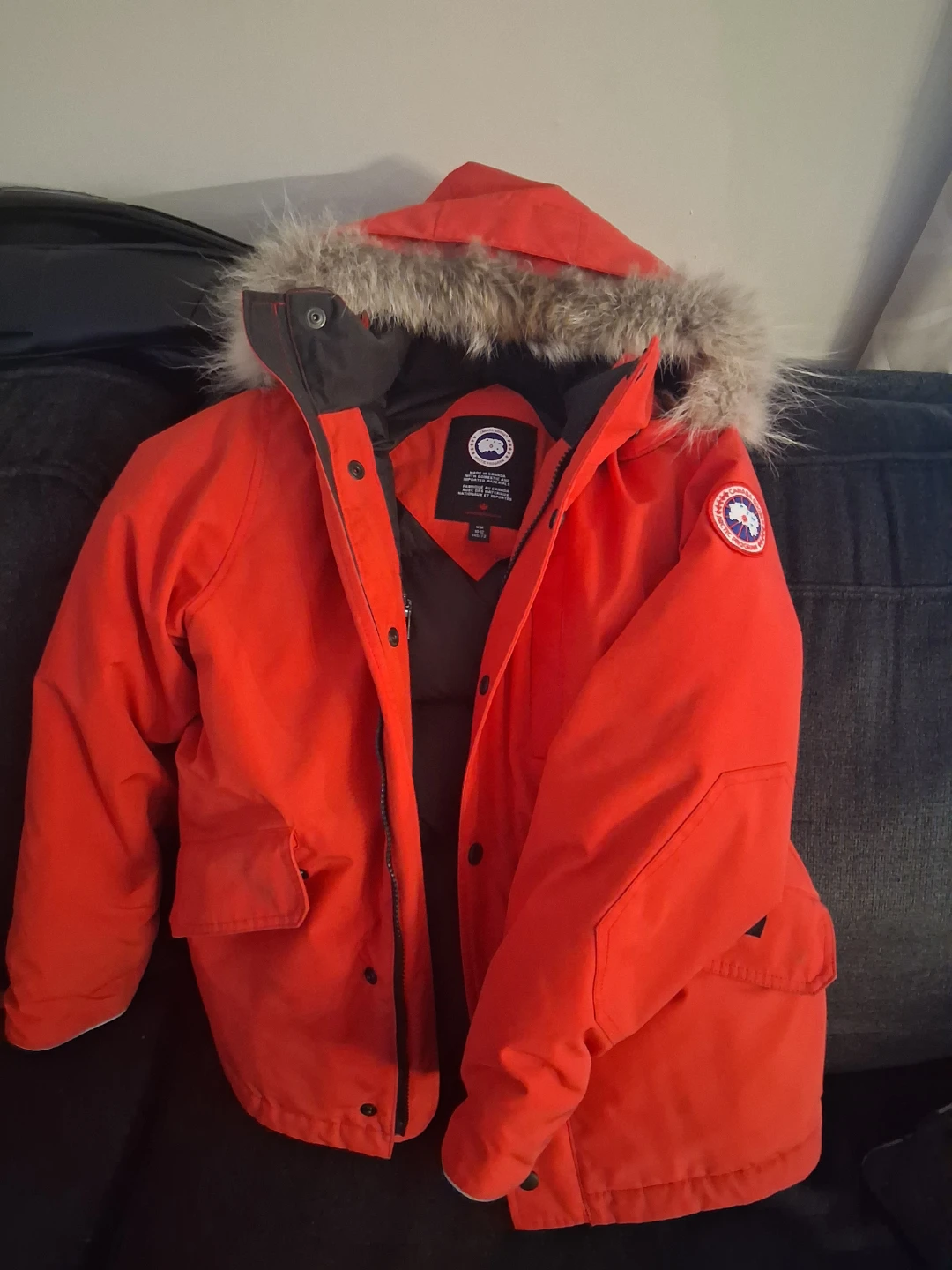 Canada Goose Orange Down Puffer Parka Jacket Youth M 10/12