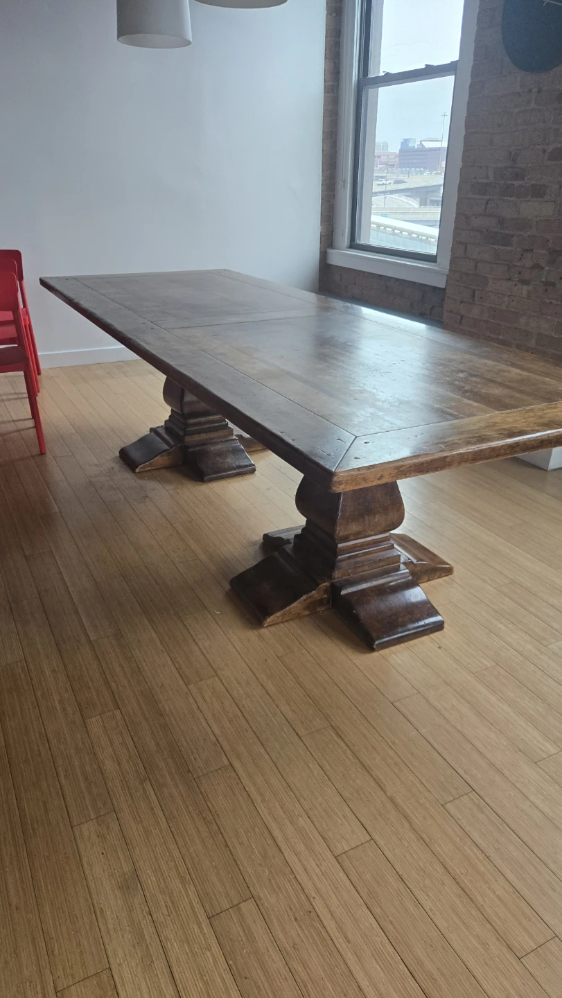 Arhaus Large  Wooden Dining Table 117 inches long solid wood