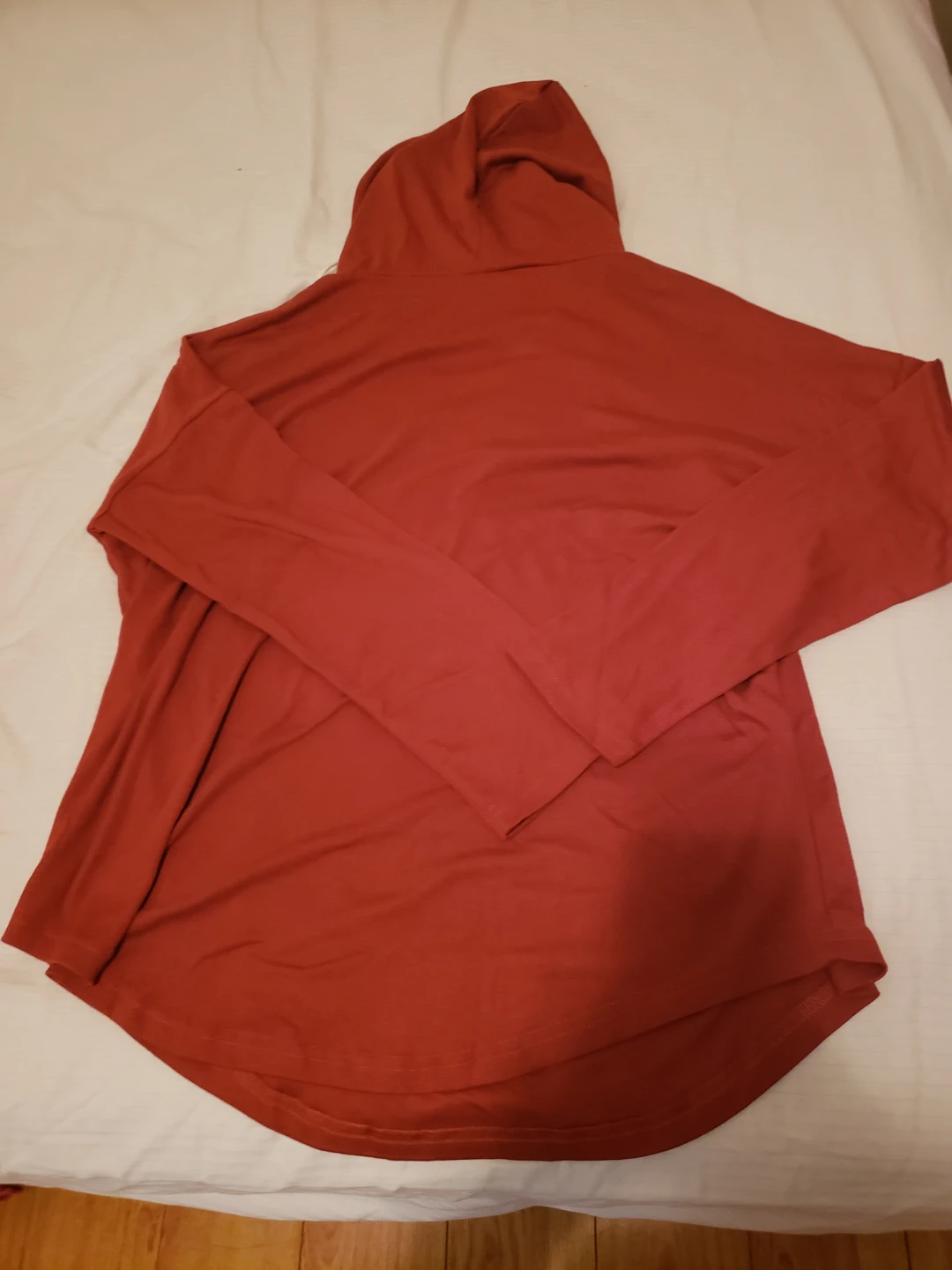 Brandnew.Women's Red V-Neck Hooded Long Sleeve Top - photo 2