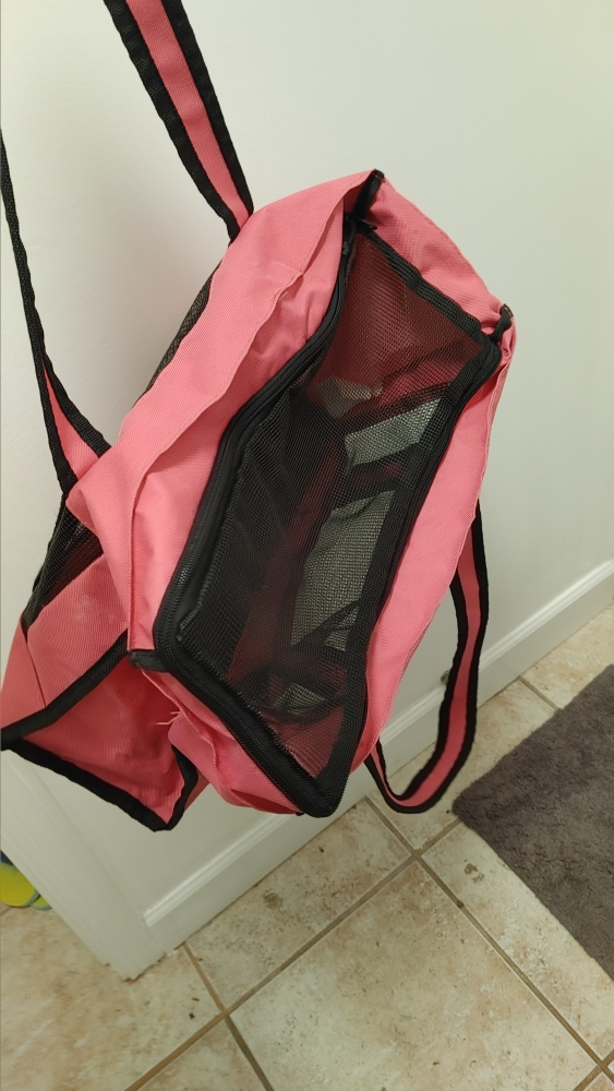 Pink Pet Carrier Bag with Mesh Panels - photo 3