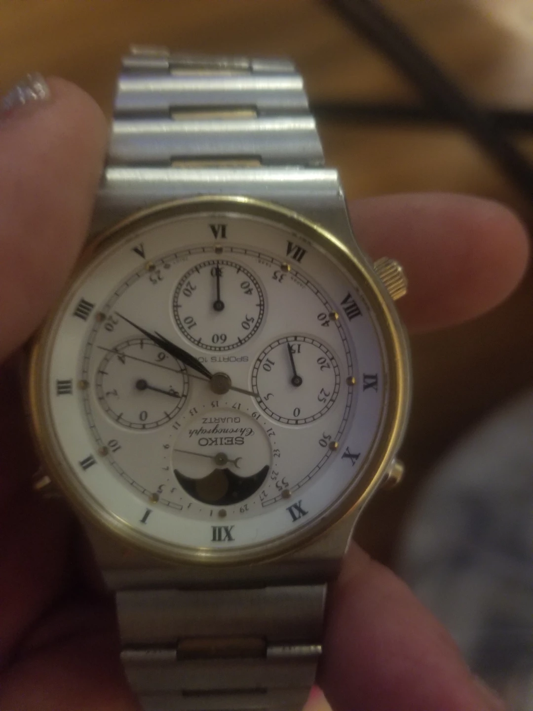 Seiko Chronograph Quartz Watch with Moon Phase - photo 4