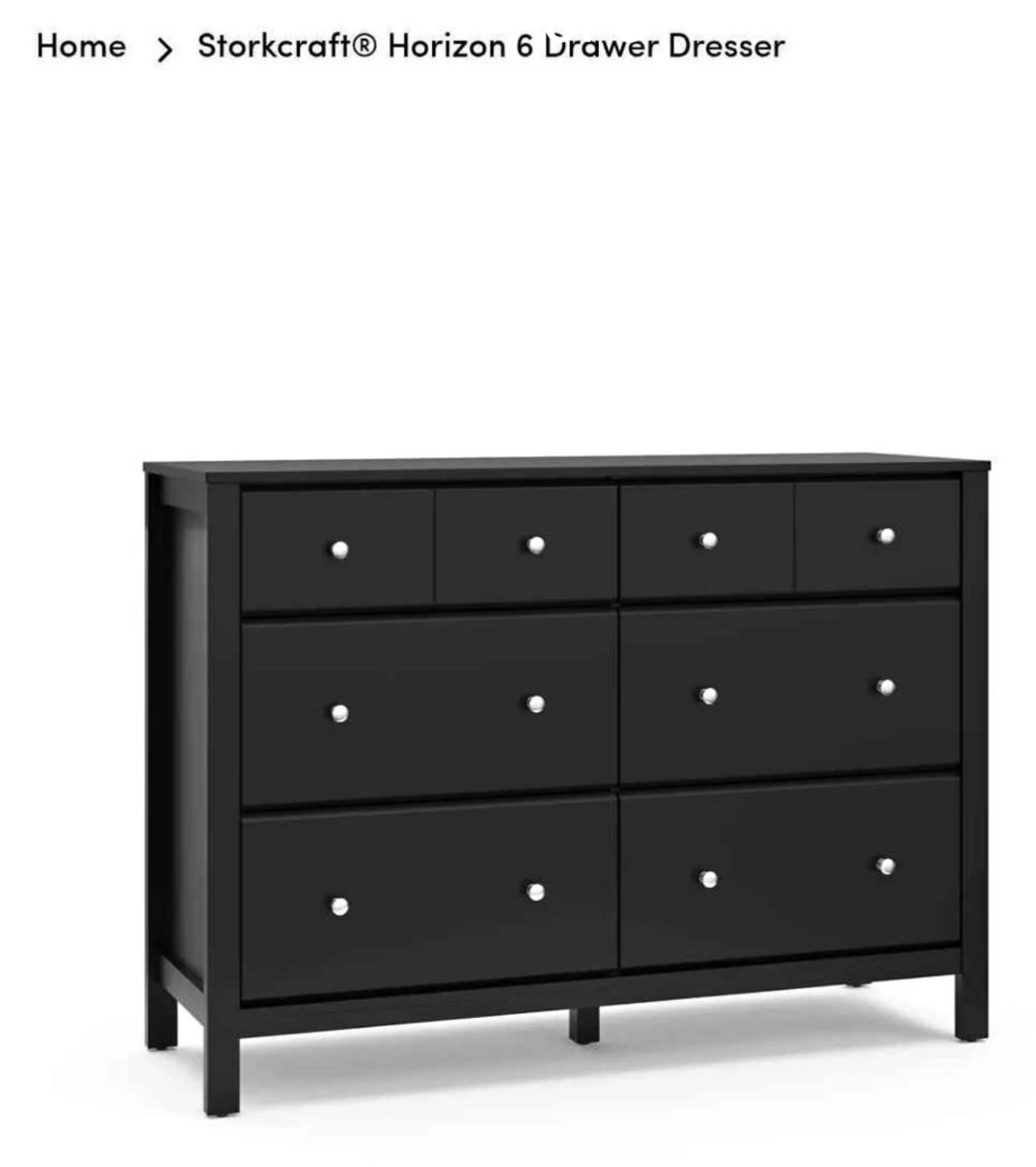 Storkcraft Horizon 6 Drawer Dresser - Black