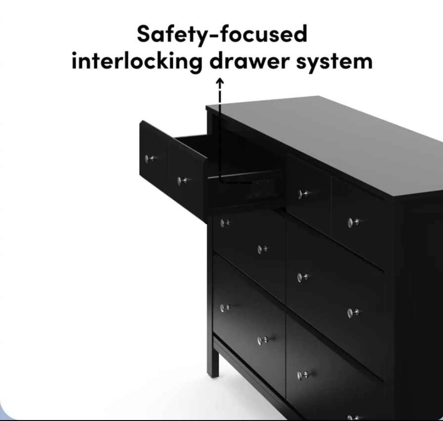 Storkcraft Horizon 6 Drawer Dresser - Black - photo 3