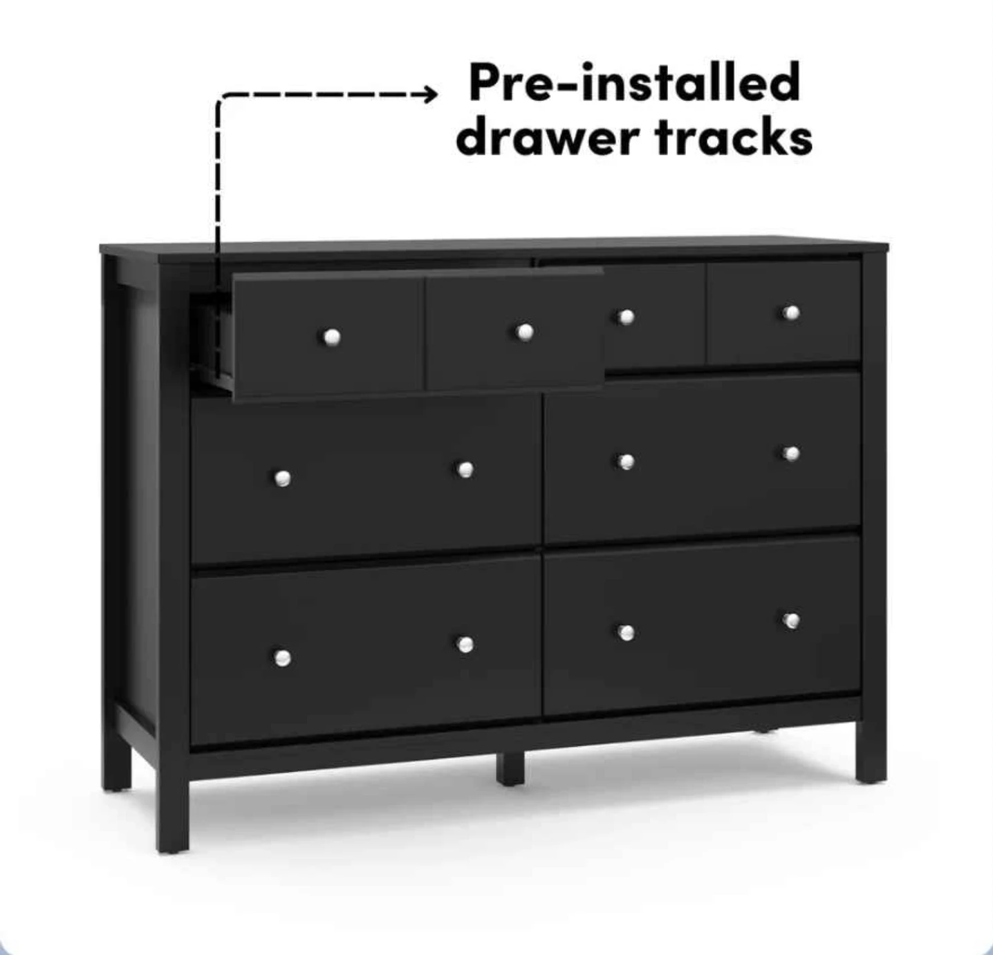 Storkcraft Horizon 6 Drawer Dresser - Black - photo 4