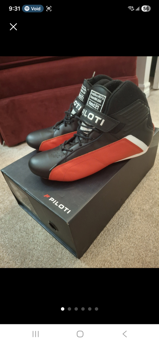 Piloti Pinnacle Racing Shoes Size 8.5 Black/Red