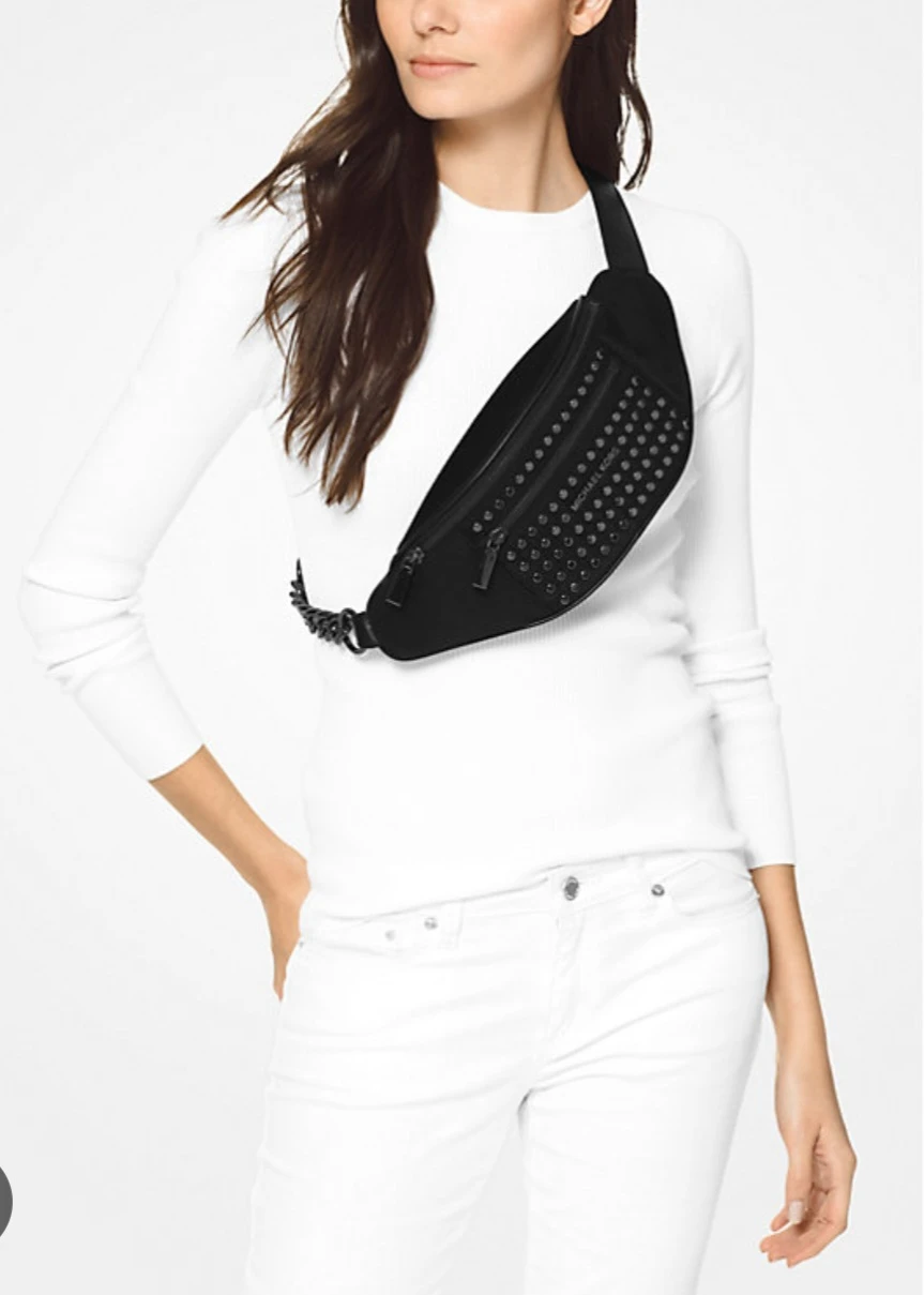 Michael Kors Black Studded Fanny Pack Belt Bag - photo 4
