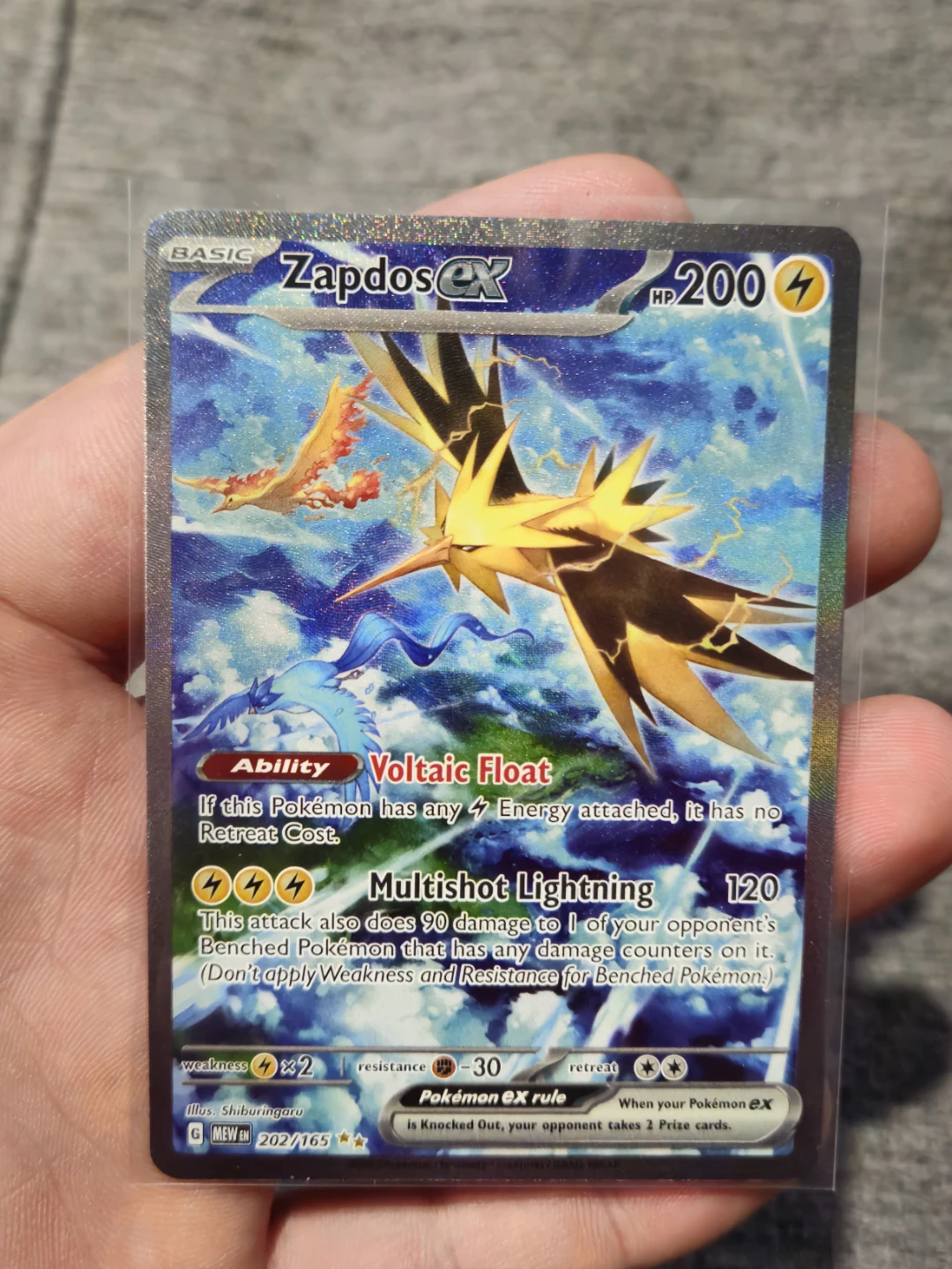 Pokemon Zapdos EX Card