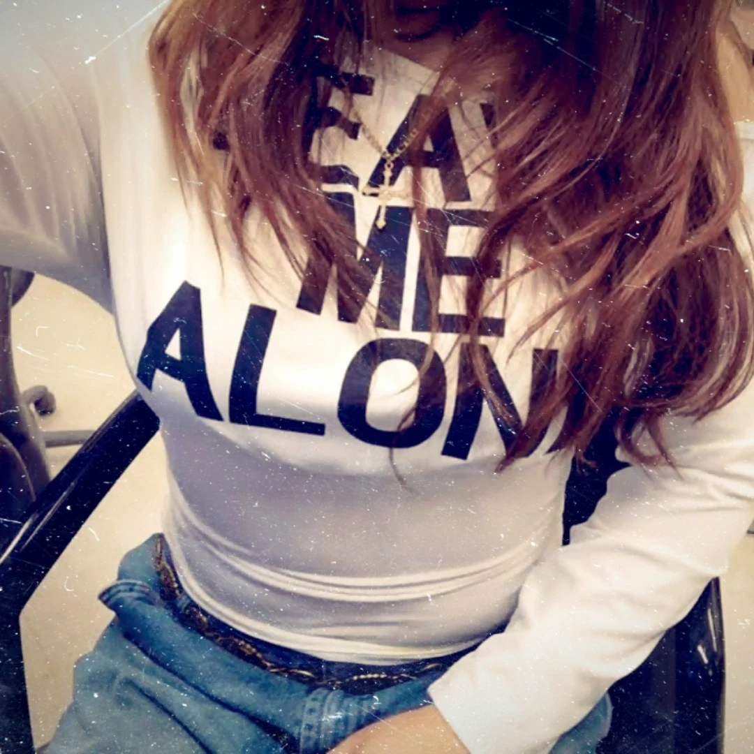 White Long Sleeve Shirt - Leave Me Alone Graphic