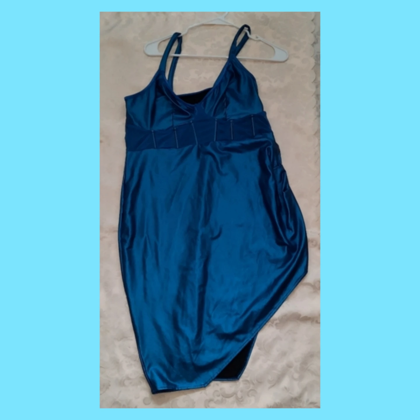 Teal Asymmetrical Mini Dress - photo 3