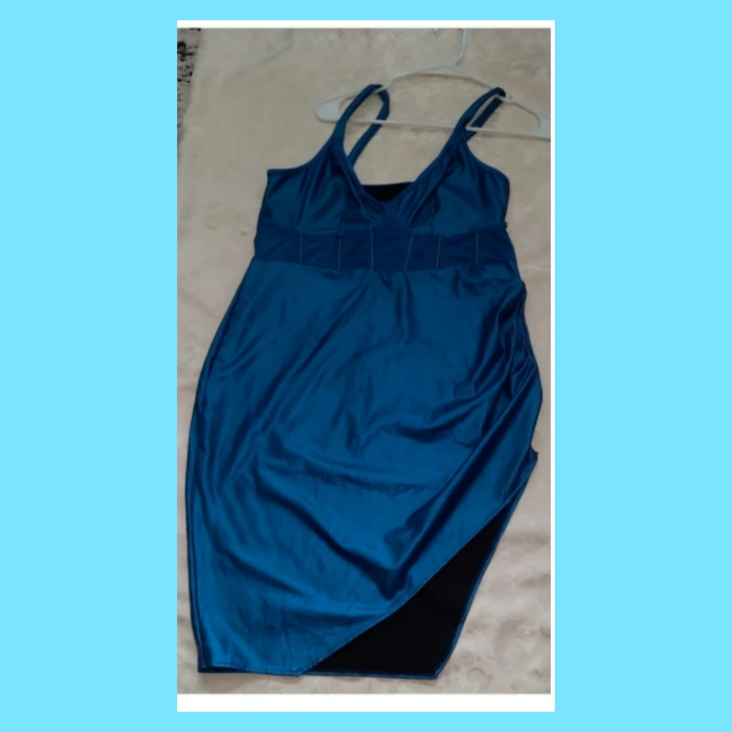 Teal Asymmetrical Mini Dress - photo 4