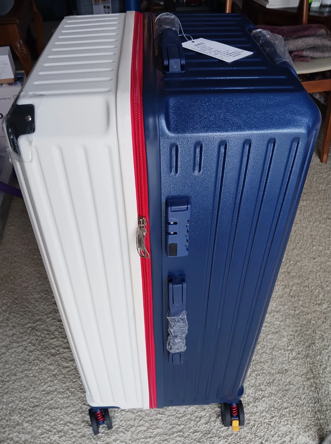 New 31" Check-in Luggage Suitcase - Blue/White - photo 3