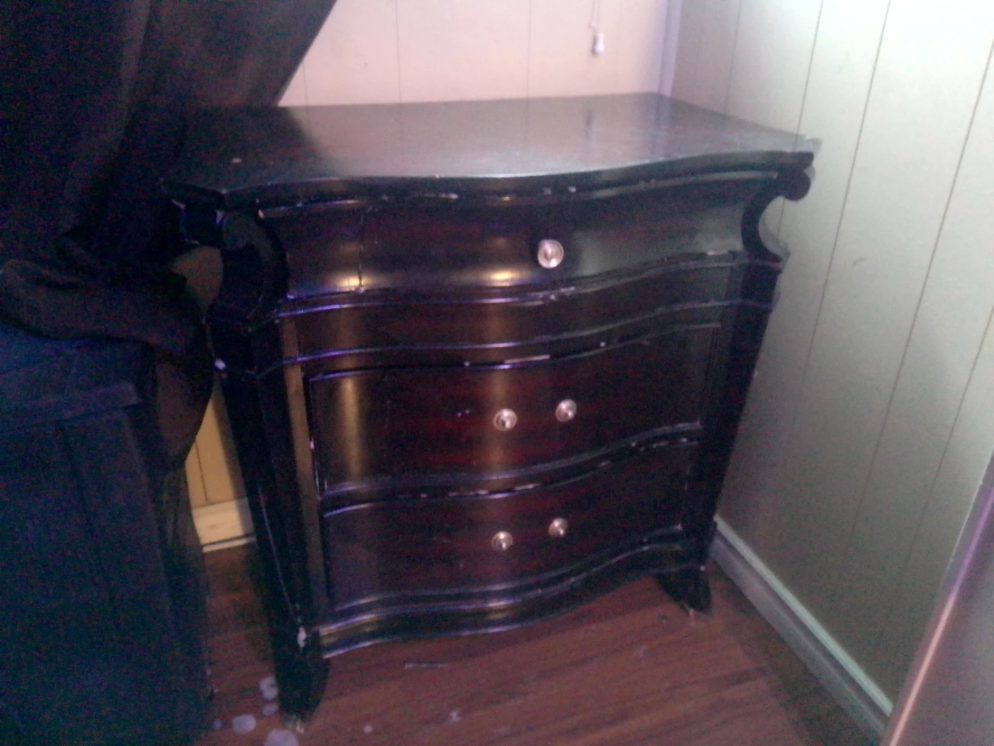 Mahogany Curved Dresser with Drawers