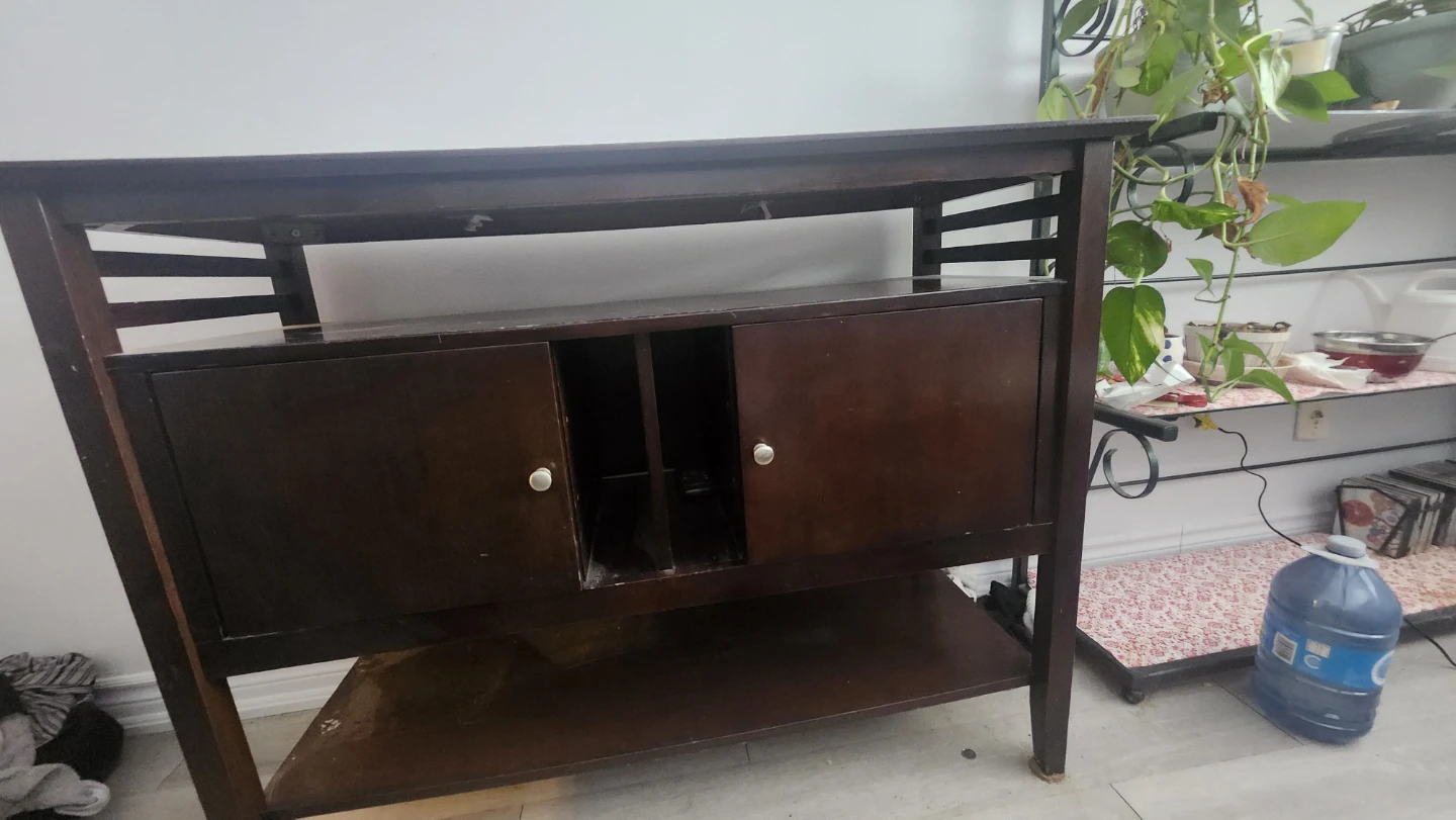 Dark Brown Media Console Table - photo 2