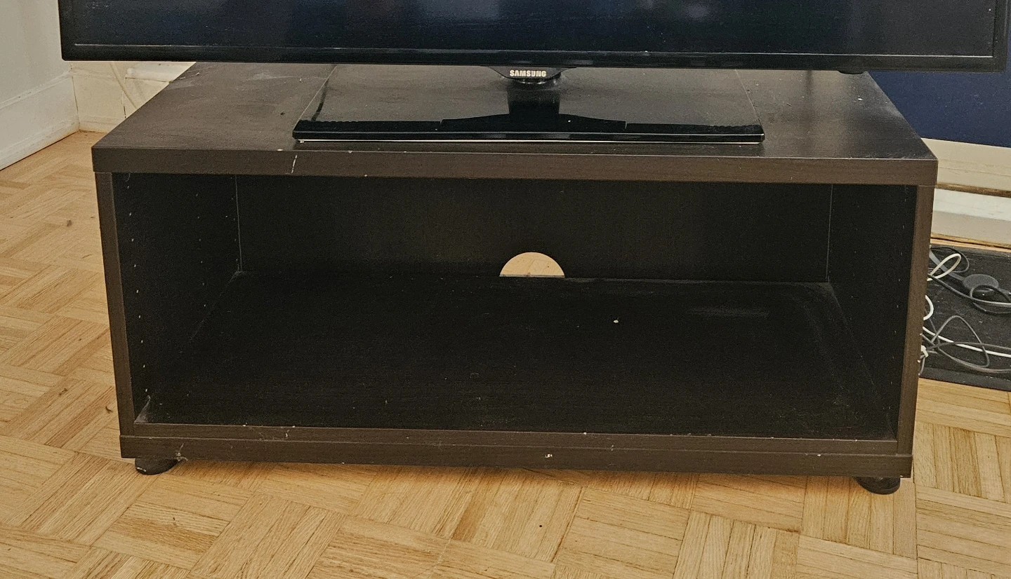 Black TV stand with storage
