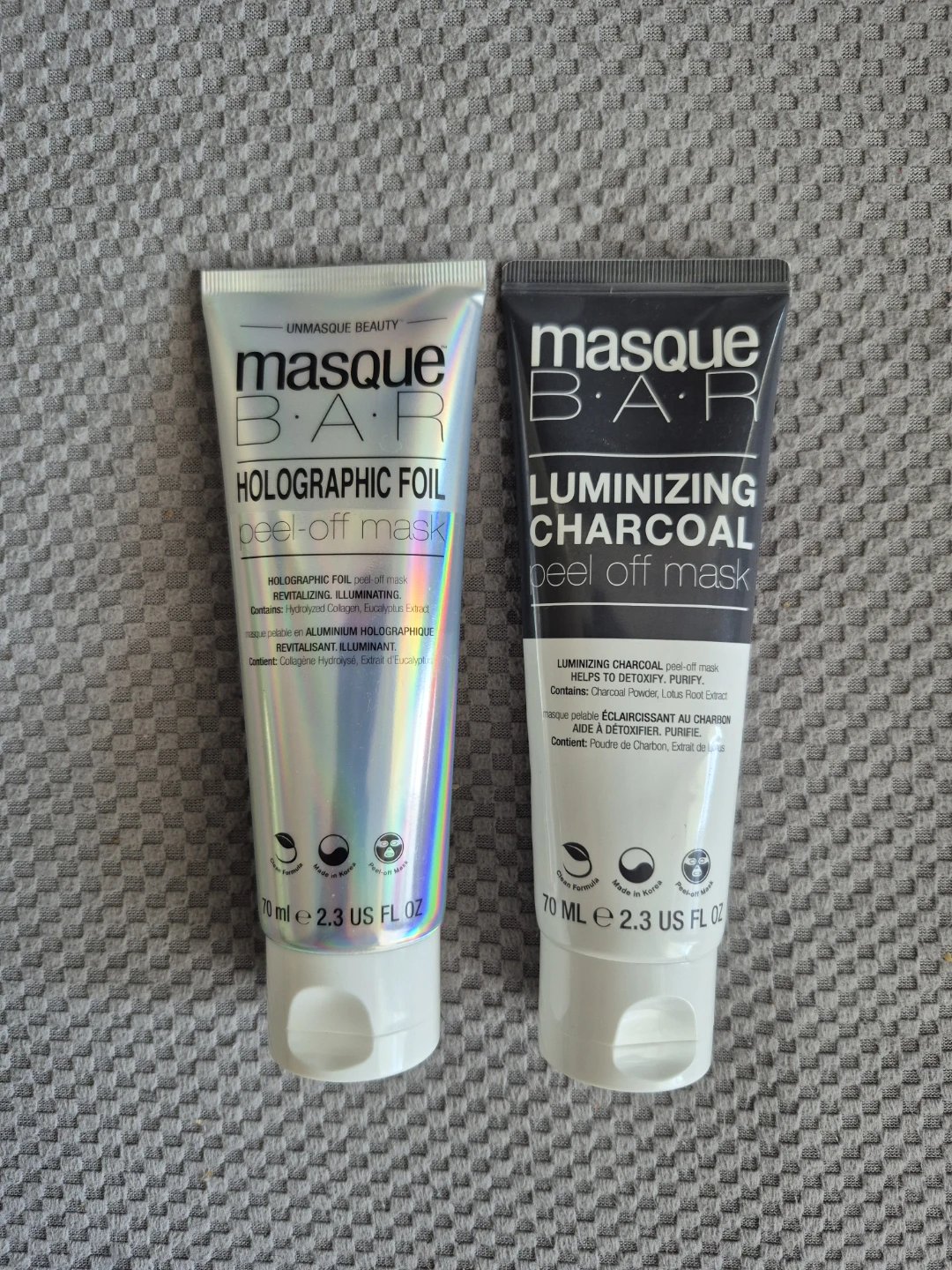 Masque Bar Holographic Foil & Luminizing Charcoal Peel-Off Masks