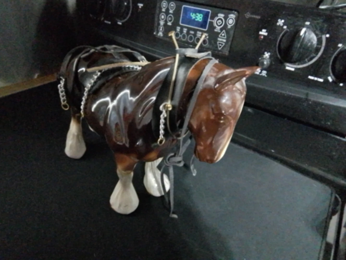 Ceramic Clydesdale Horse Figurine with Harness