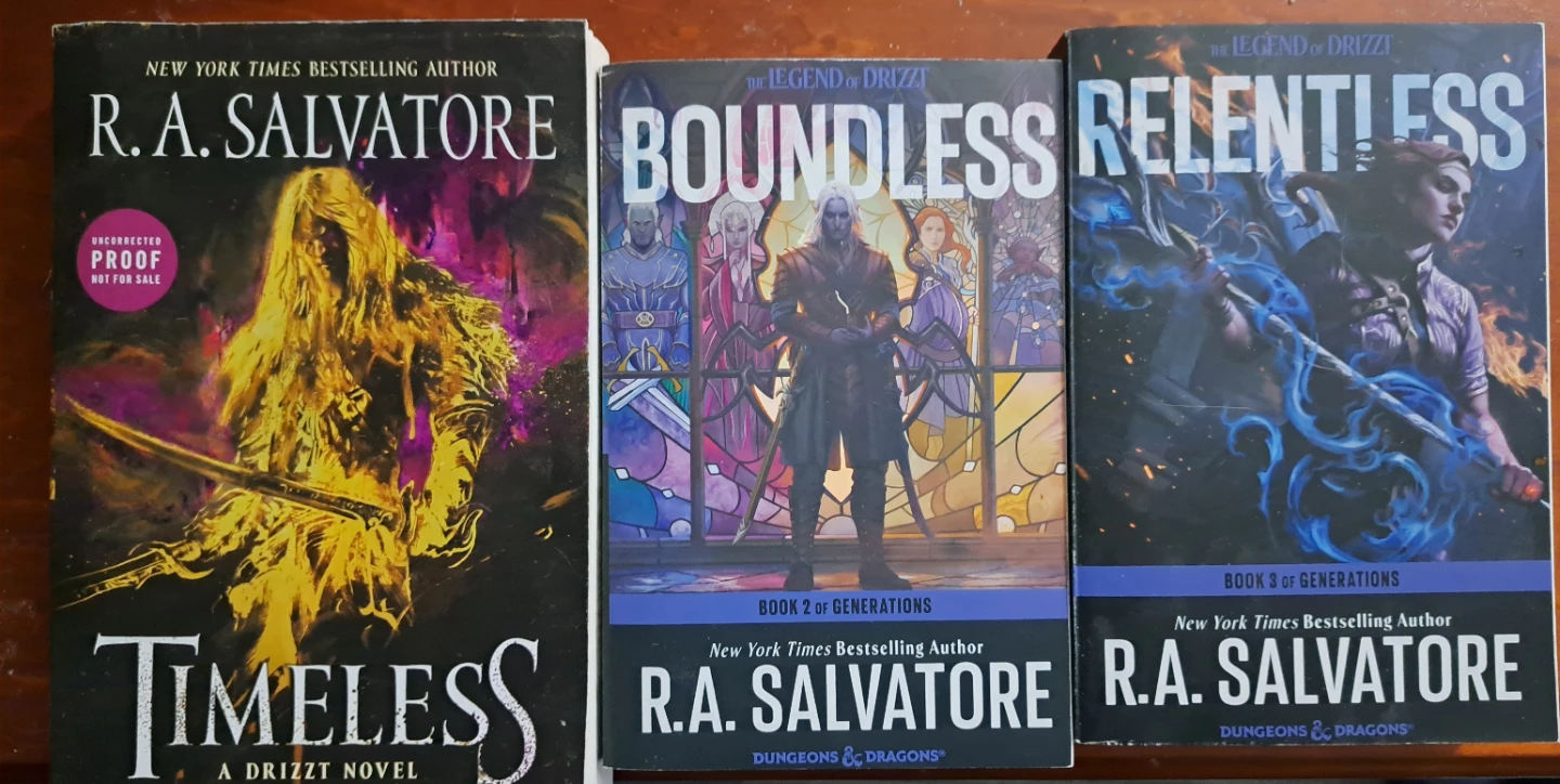 R.A. Salvatore Drizzt Novels - Timeless, Boundless, Relentless