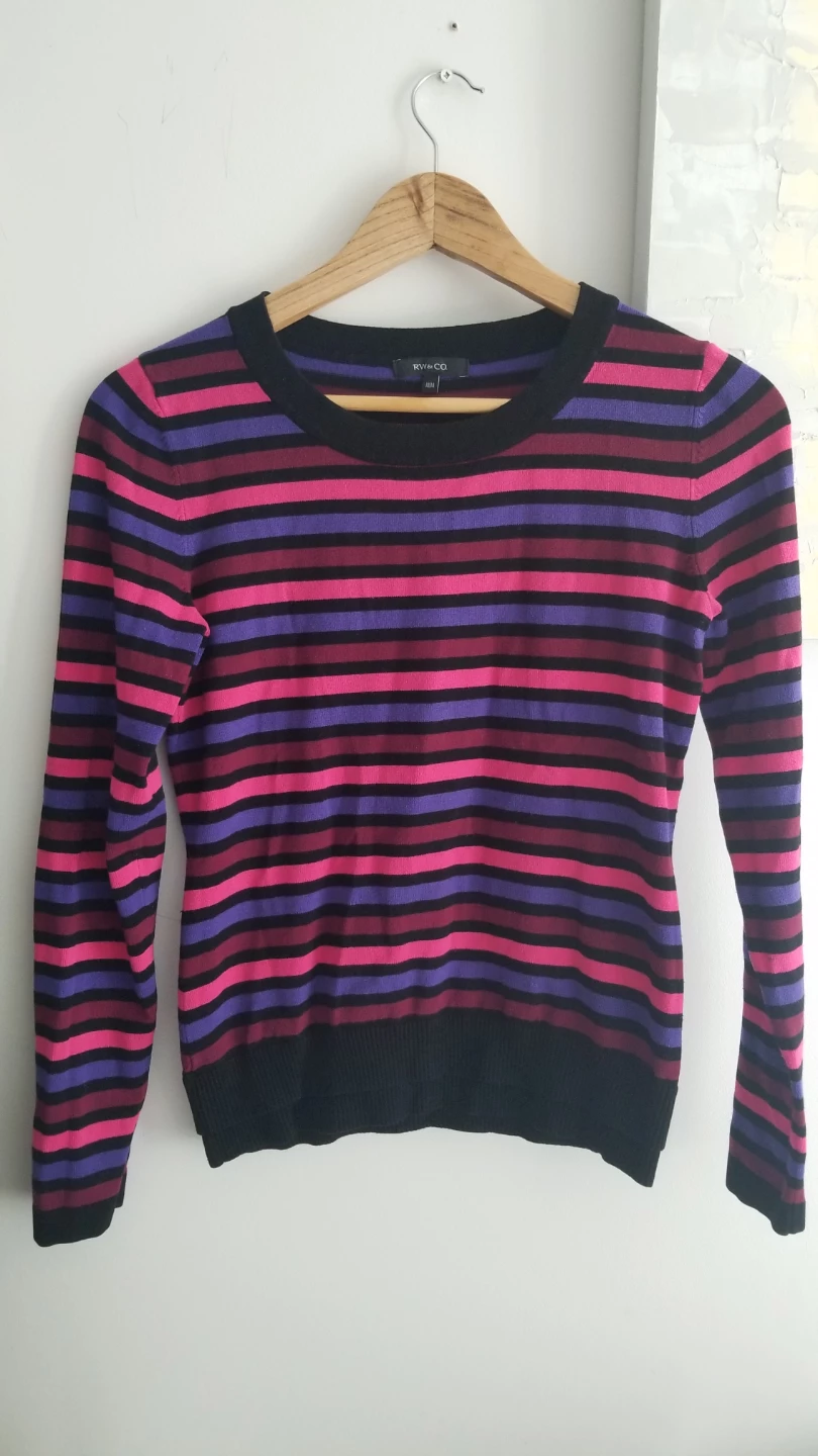 RW&CO. Women's Striped Crew Neck Sweater - Size M
