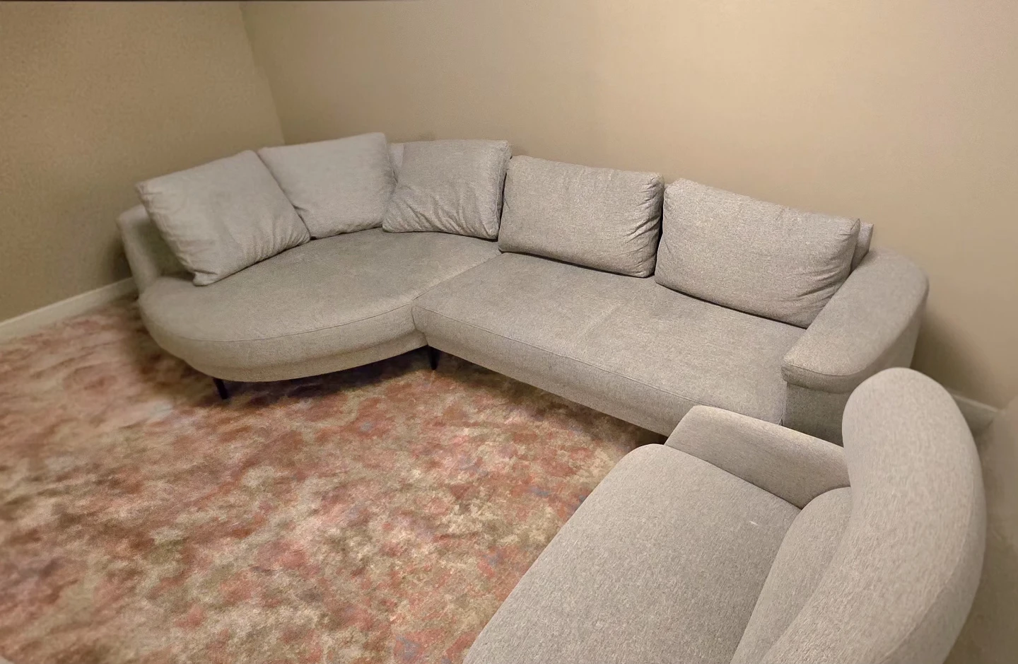 Grey Fabric Sectional Sofa