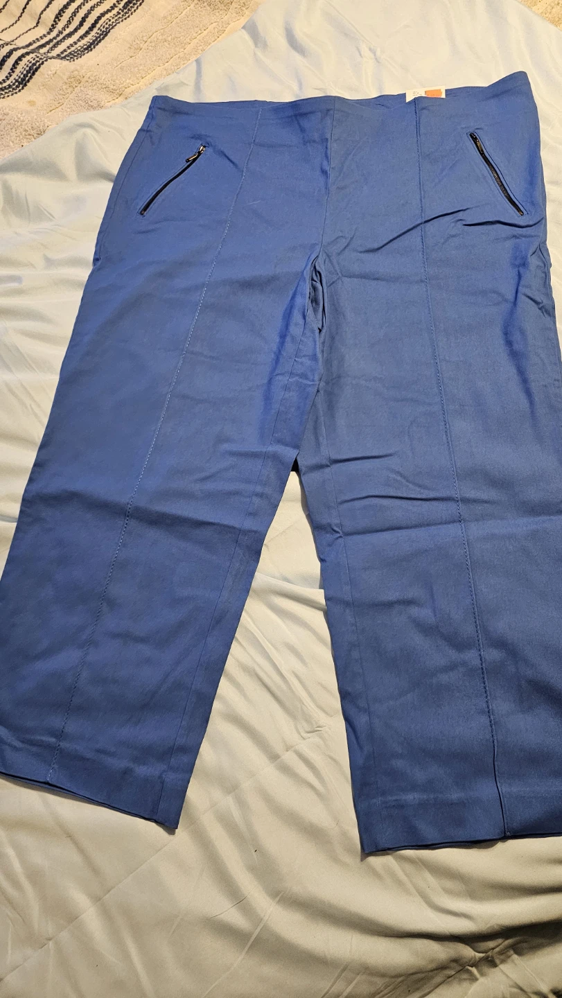Michel Studio Alexa Crop Straight Leg Pants Size 22 Blue