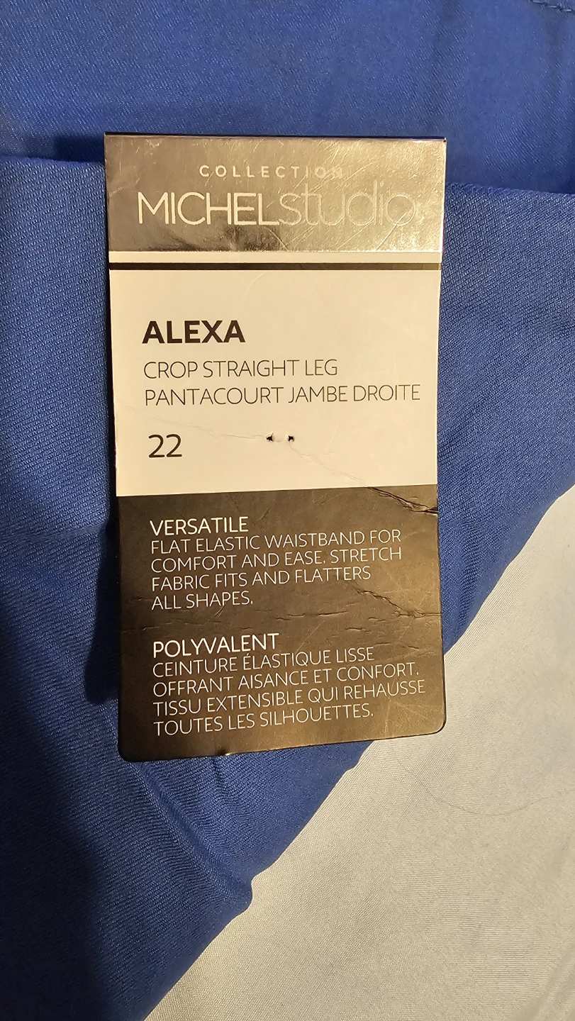 Michel Studio Alexa Crop Straight Leg Pants Size 22 Blue - photo 3