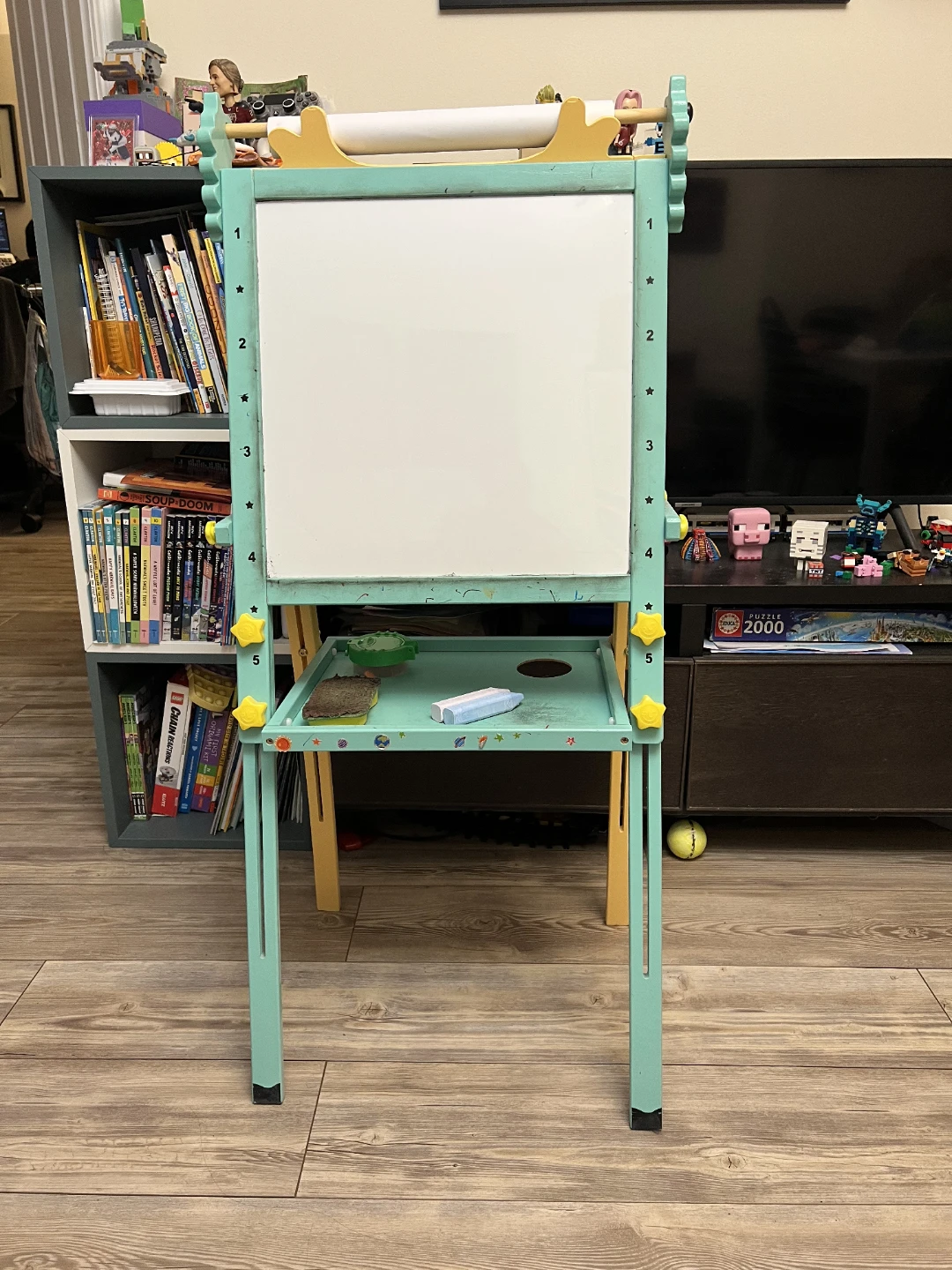 Kids Art Easel with Chalkboard and Whiteboard