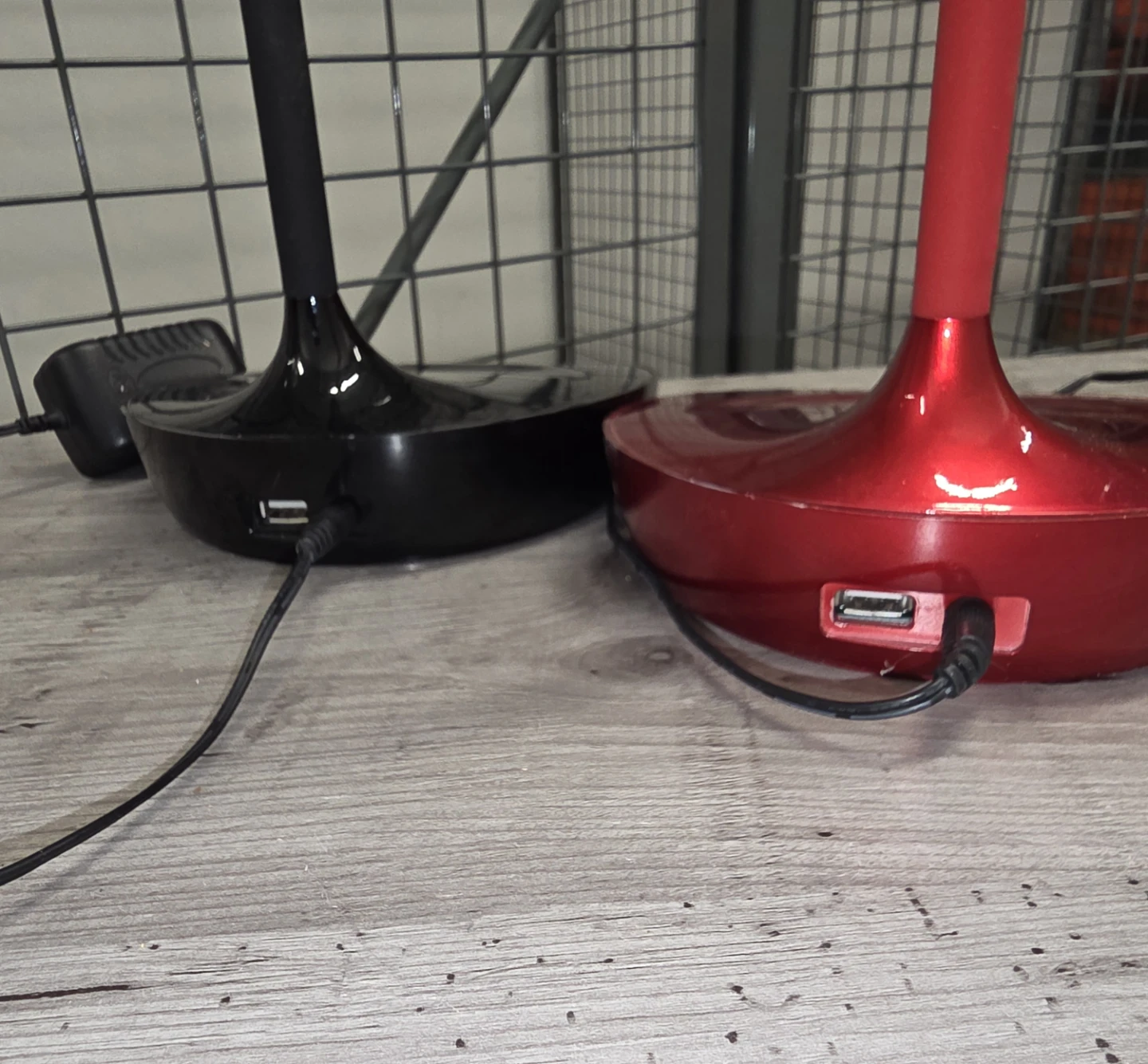 Set of 2 LED Desk Lamps (Black & Red)