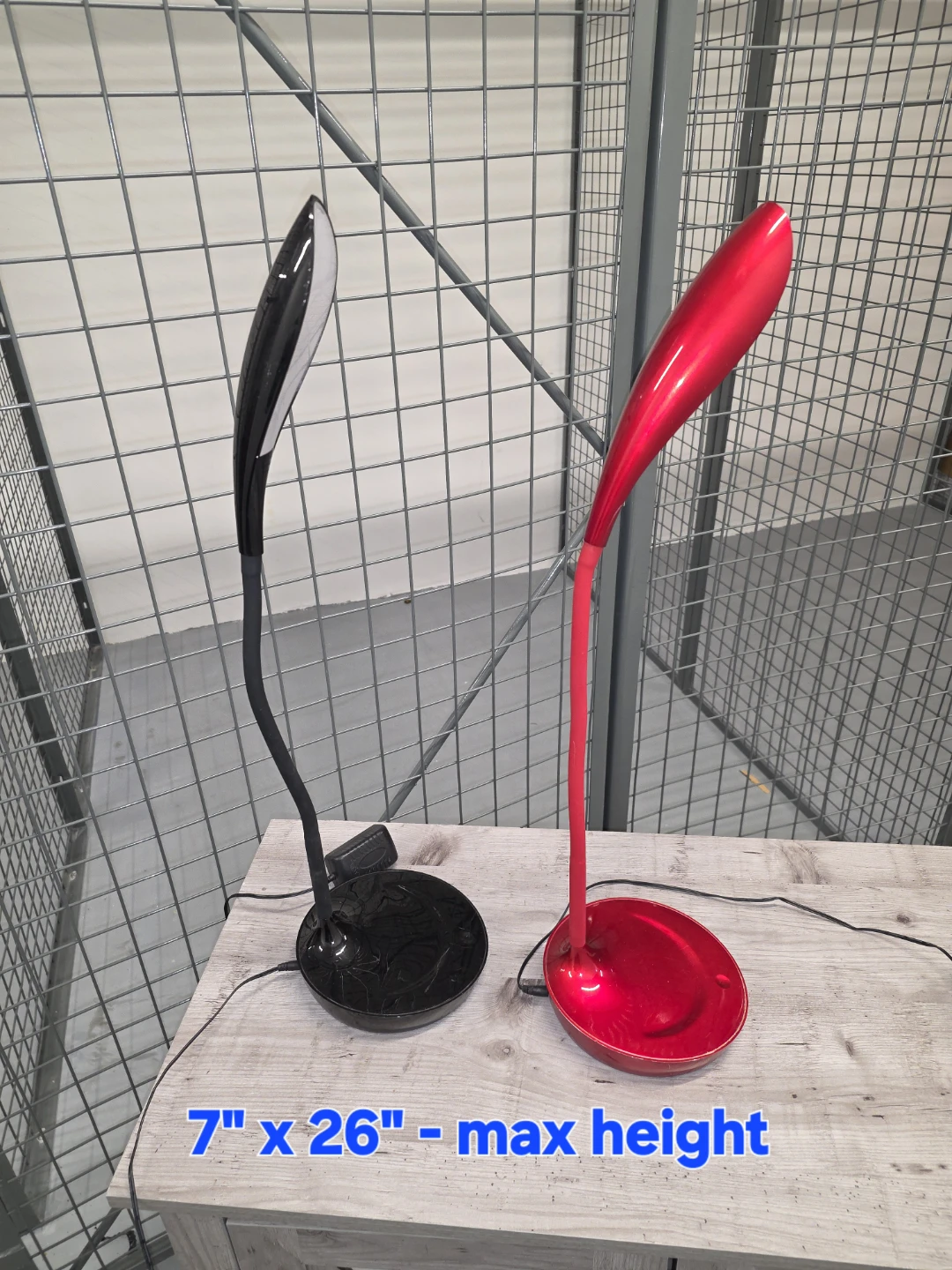 Set of 2 LED Desk Lamps (Black & Red) - photo 3