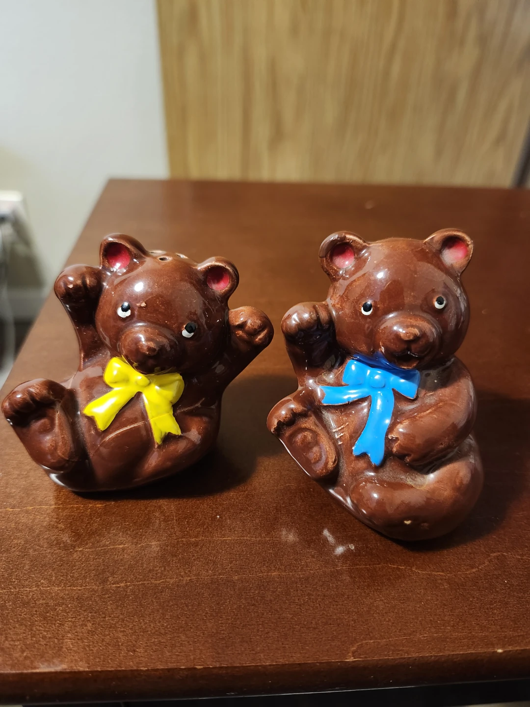 1970s Ceramic Teddy Bear Salt and Pepper Shakers - photo 2