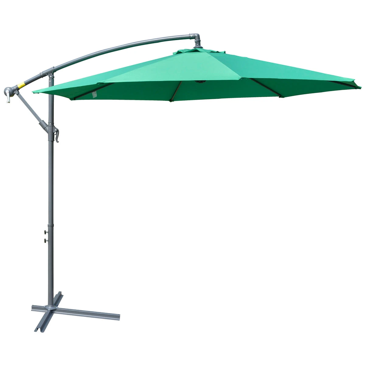 10' Offset Cantilever Patio Umbrella with Base & Crank, Green