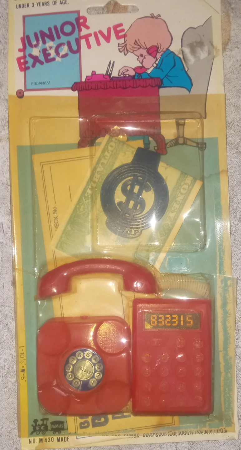 Junior Executive vintage Play Set with Toy Phone and Calculator