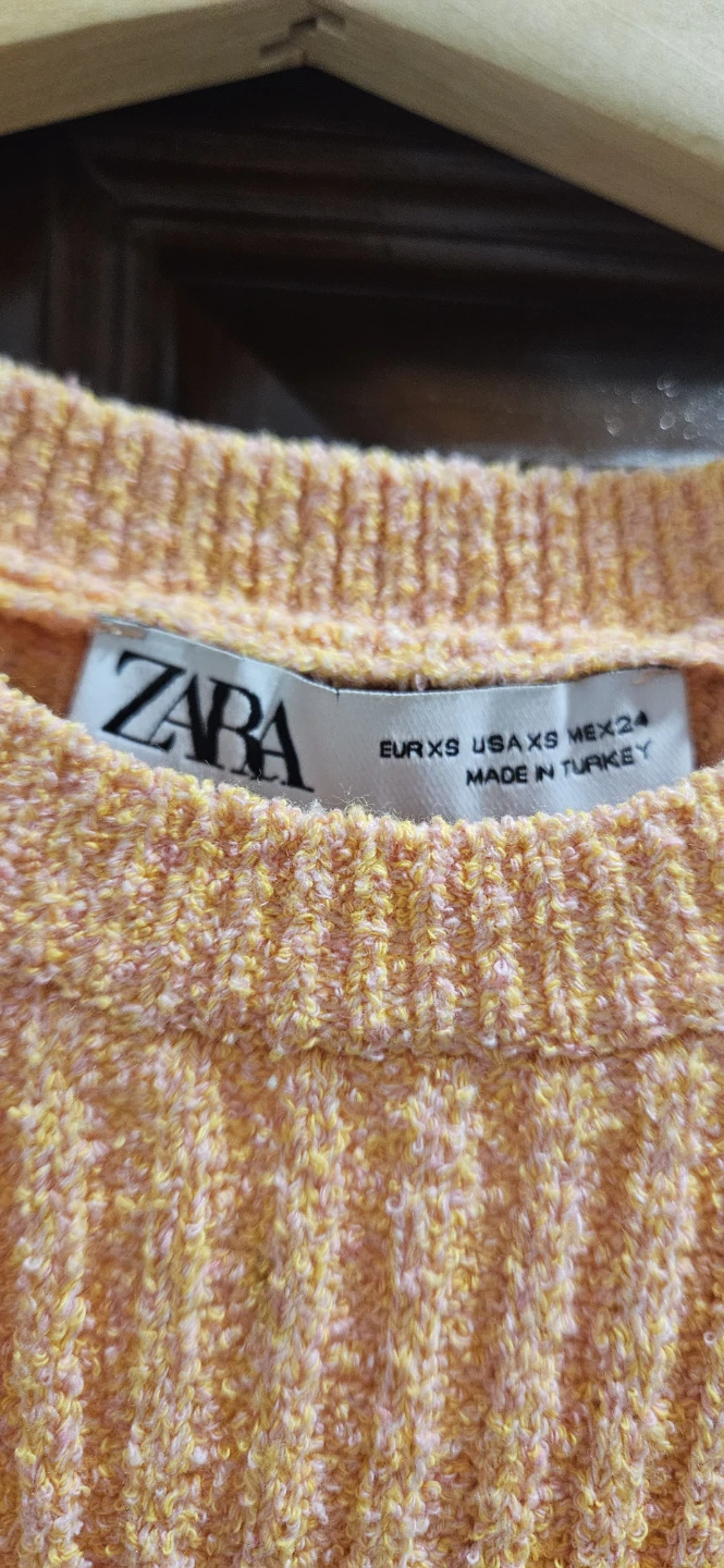 ZARA Ribbed Knit Sleeveless Dress - Peach, Size XS - photo 3