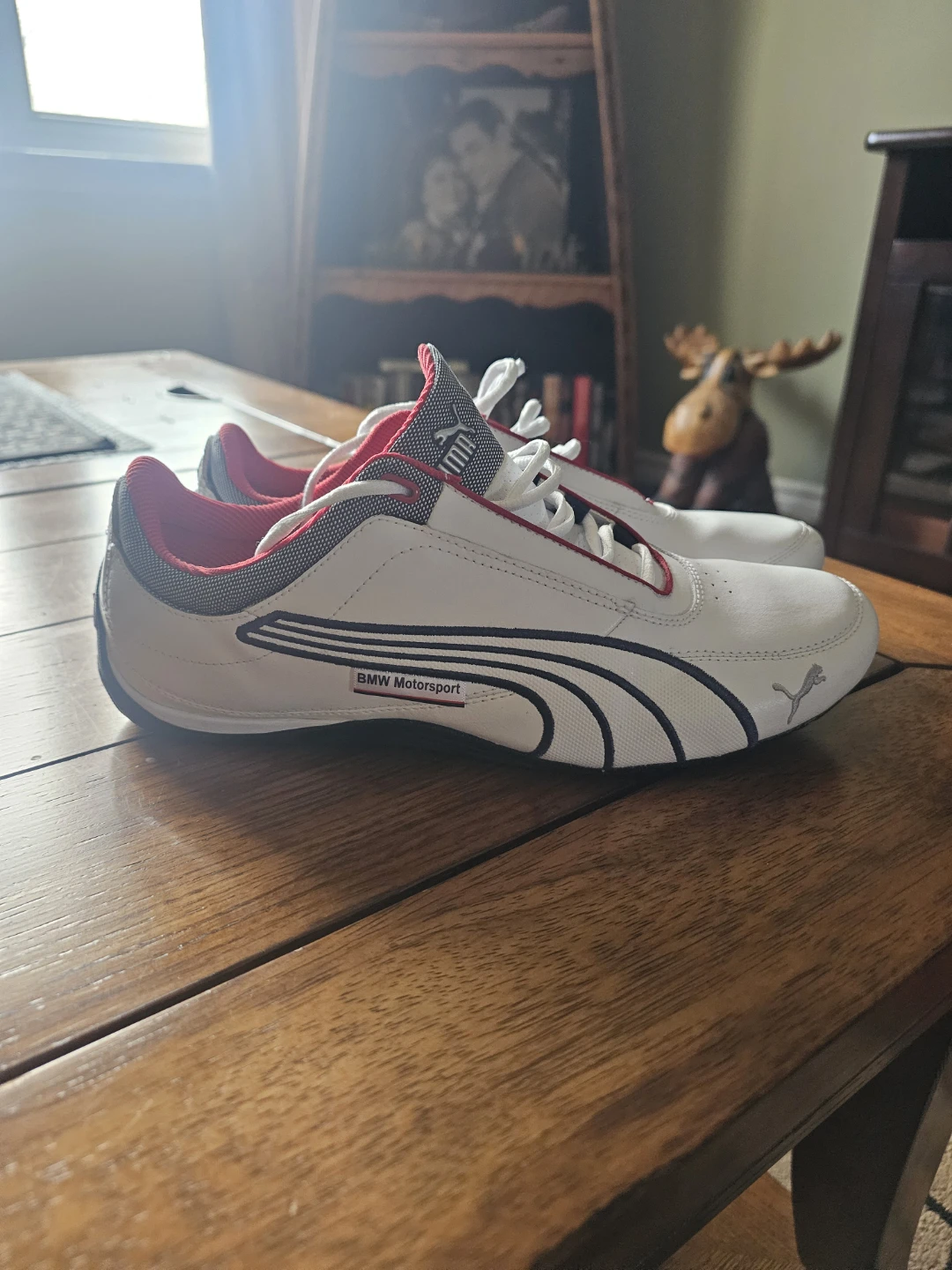Puma BMW Motorsport White Red Lace-Up Sneakers