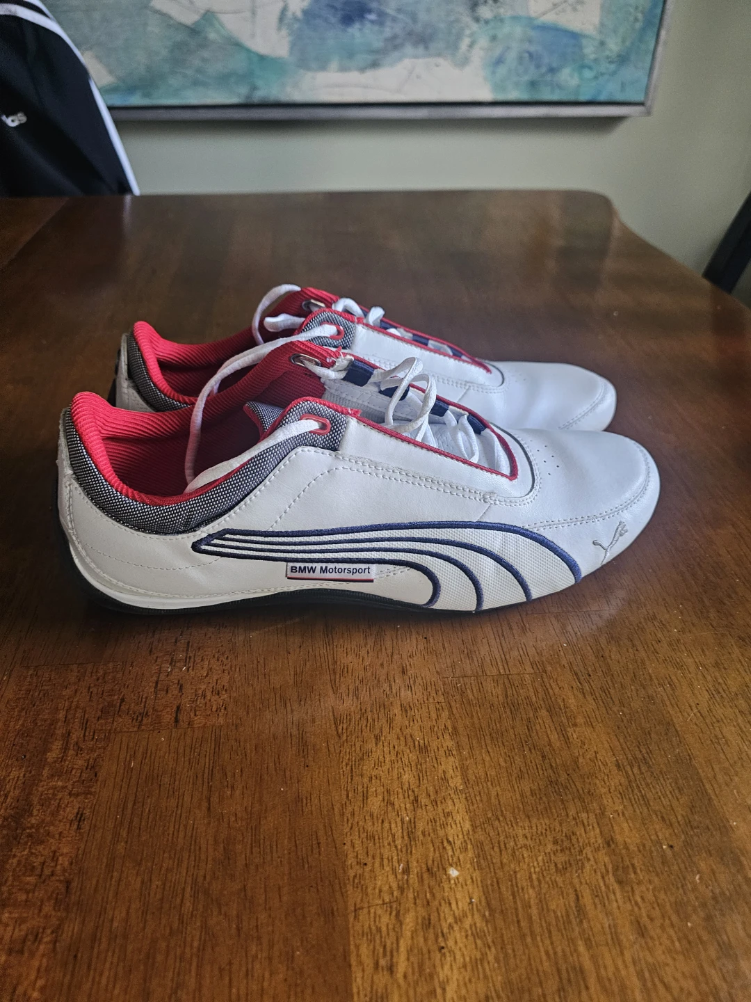 Puma BMW Motorsport White Red Lace-Up Sneakers - photo 2