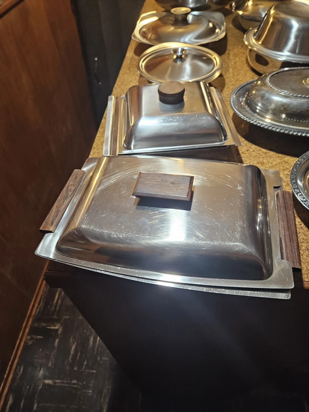 Set of Stainless Steel Serving Dishes with Lids - photo 4
