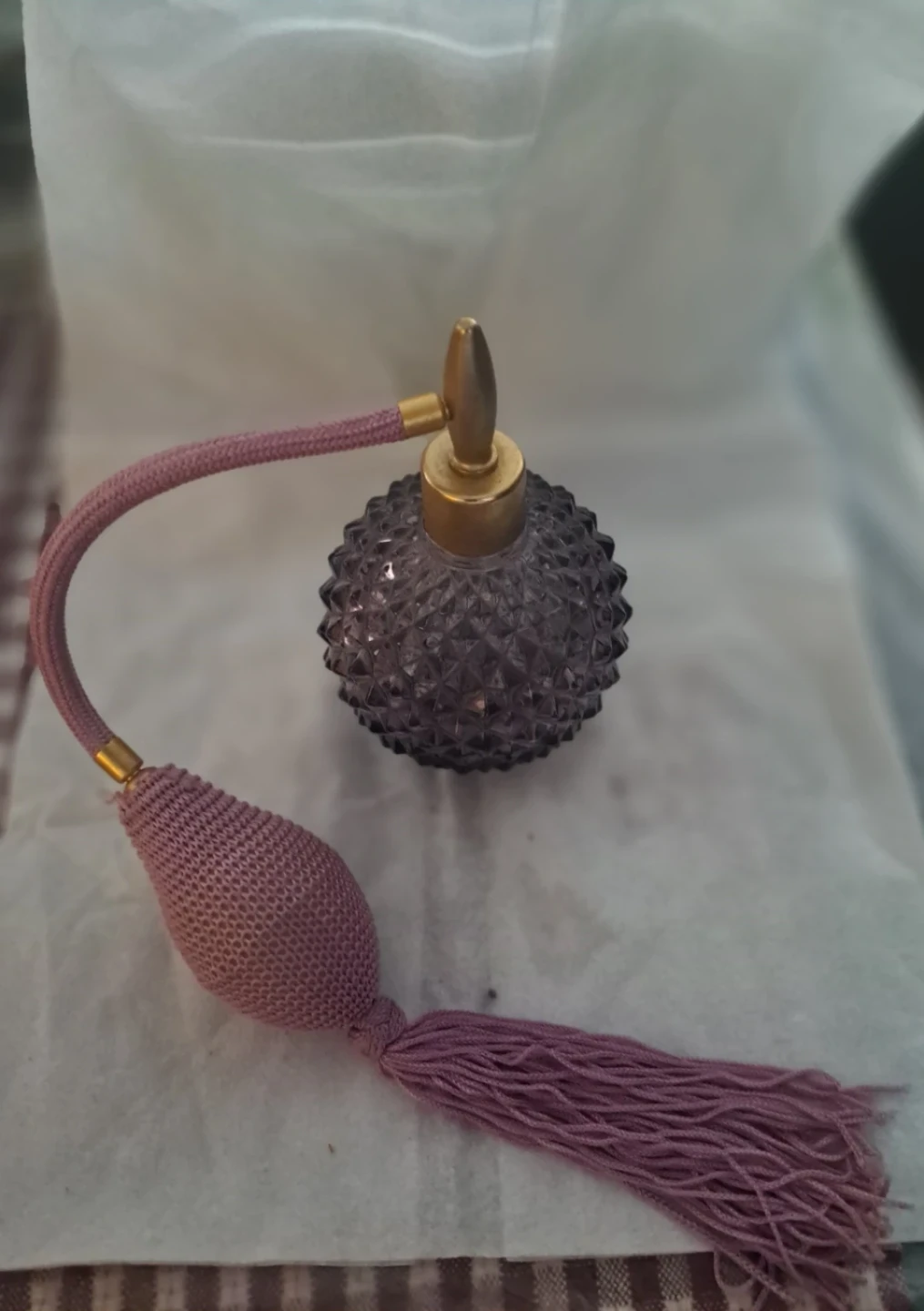 Vintage Glass Perfume Atomizer with Tassel