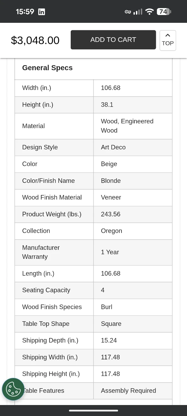 BNIB Moe's Oregon Square Coffee Table Blonde - photo 3