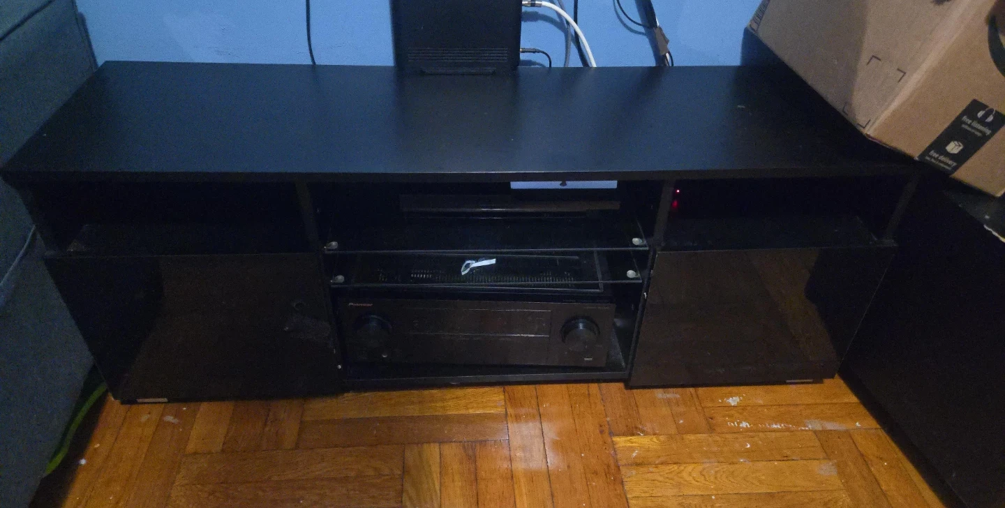 Black Media Console TV Stand