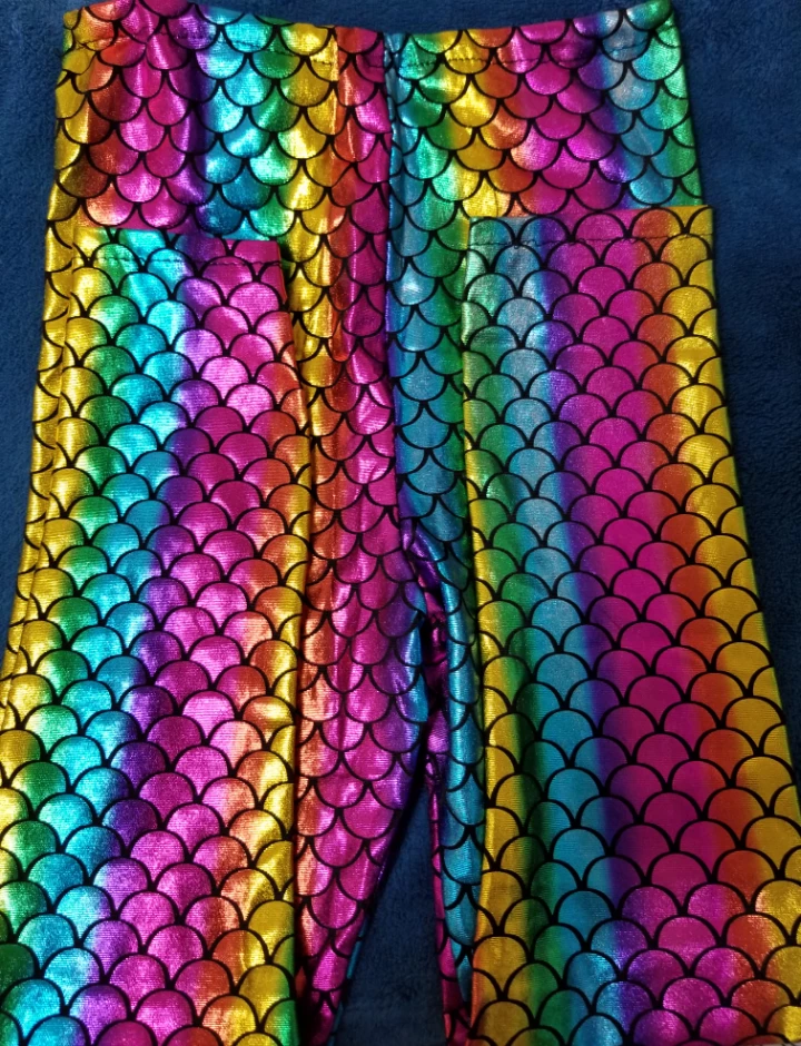 Rainbow Mermaid Scale Leggings